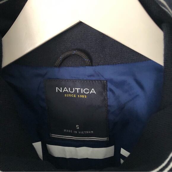 Nautica Men’s Blue Colorblock High Windbreaker Anorak Zip Up Jacket NWT Small - Picture 3 of 13